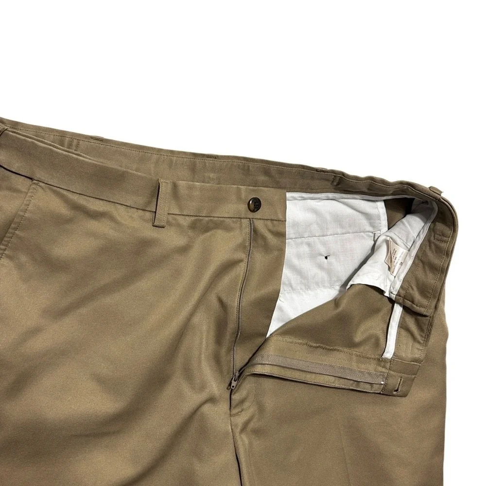 Haggar Mens Quality For Life Chino Shorts 40 Tan‎ Classic Flat Front Golf Casual